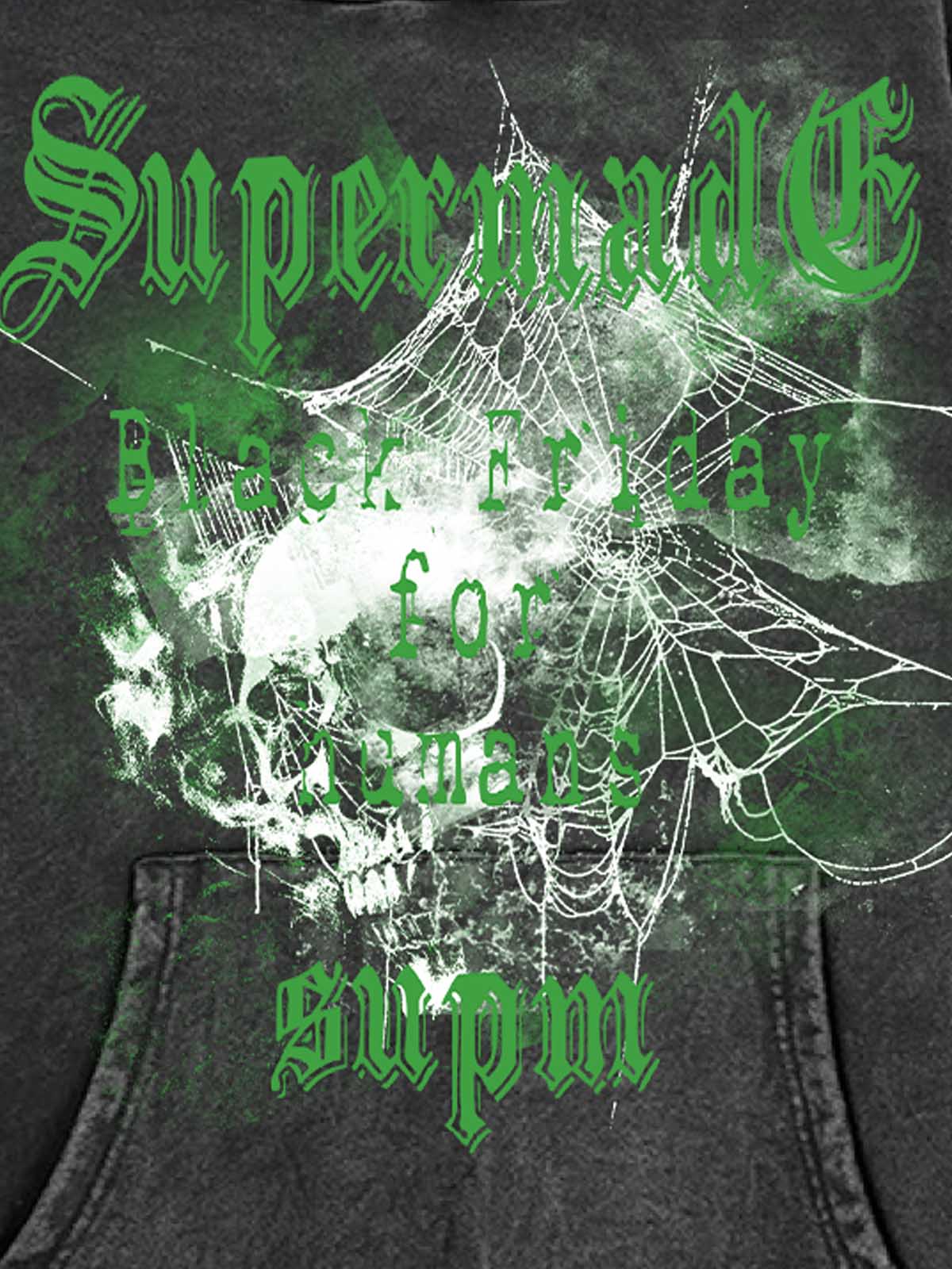 Gothic Skull Spider Web Graphic Hoodie