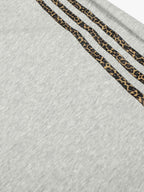 Leopard Stripe Charm Wide Leg Drawstring Sweatpants