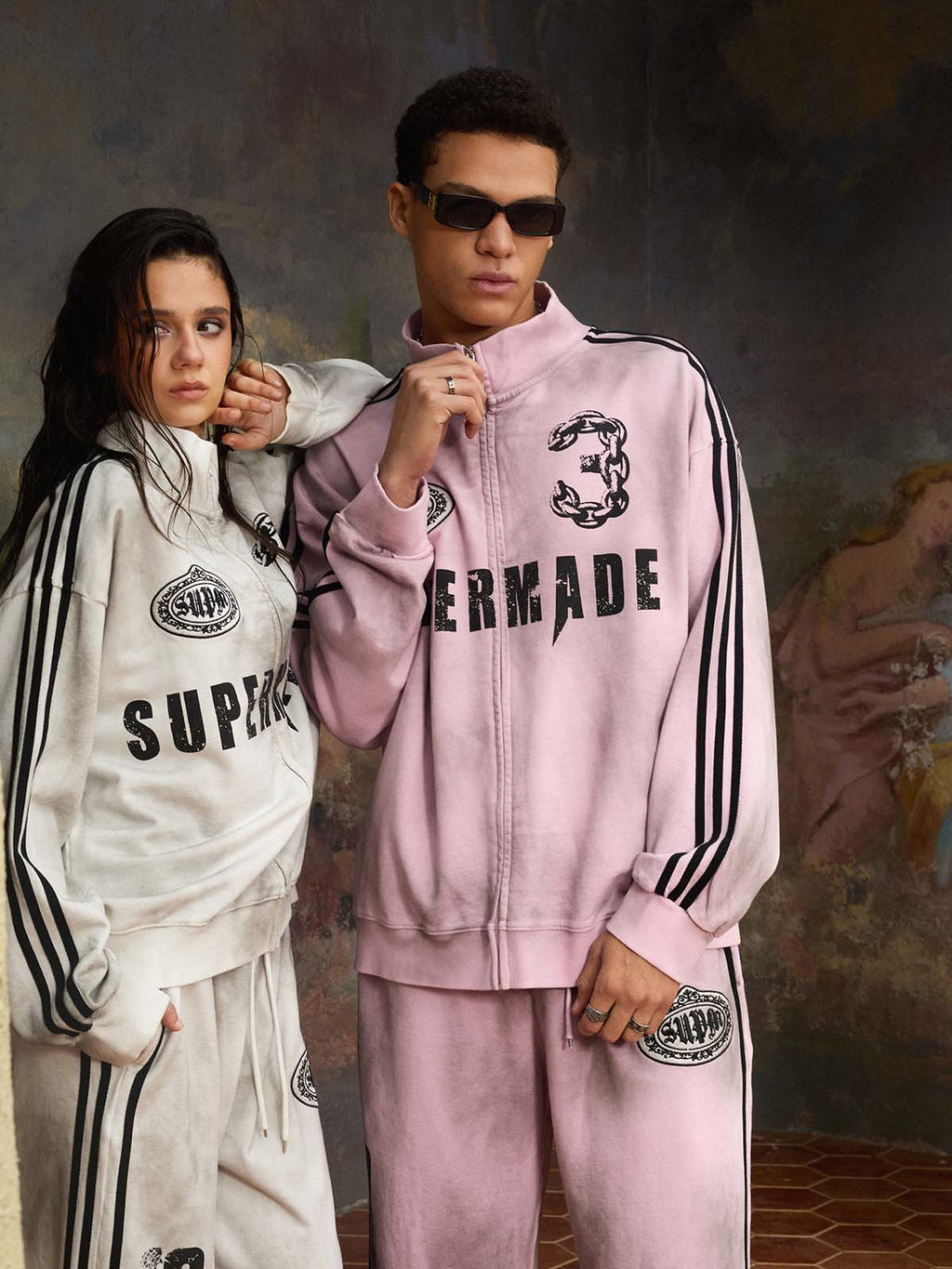precipice Vintage Distressed NO.3 Stand Collar Tracksuit - 2591