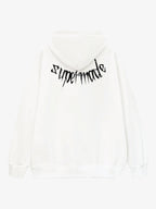 Gothic Devil Graphic Washed Hoodie