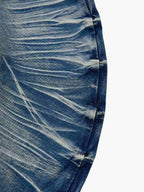 Vintage Distressed Button Fly Ruched Panel Flared Jeans