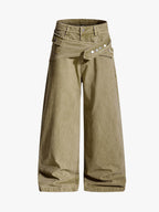 Street Detachable Belt Baggy Pants