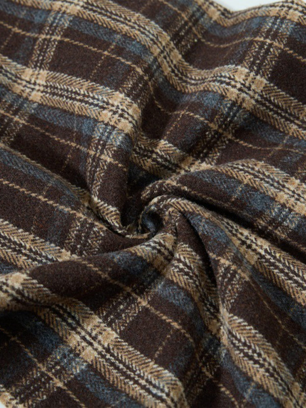 Vintage Plaid Pleated Multi-Pocket Cargo Casual Pants - 2524