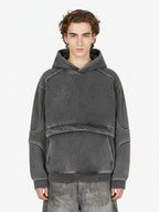 Retro Deconstructed Patchwork Washed Hoodie