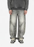 Vintage Heavy Distressed Washed Barrel Jeans