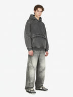Vintage Heavy Distressed Washed Barrel Jeans