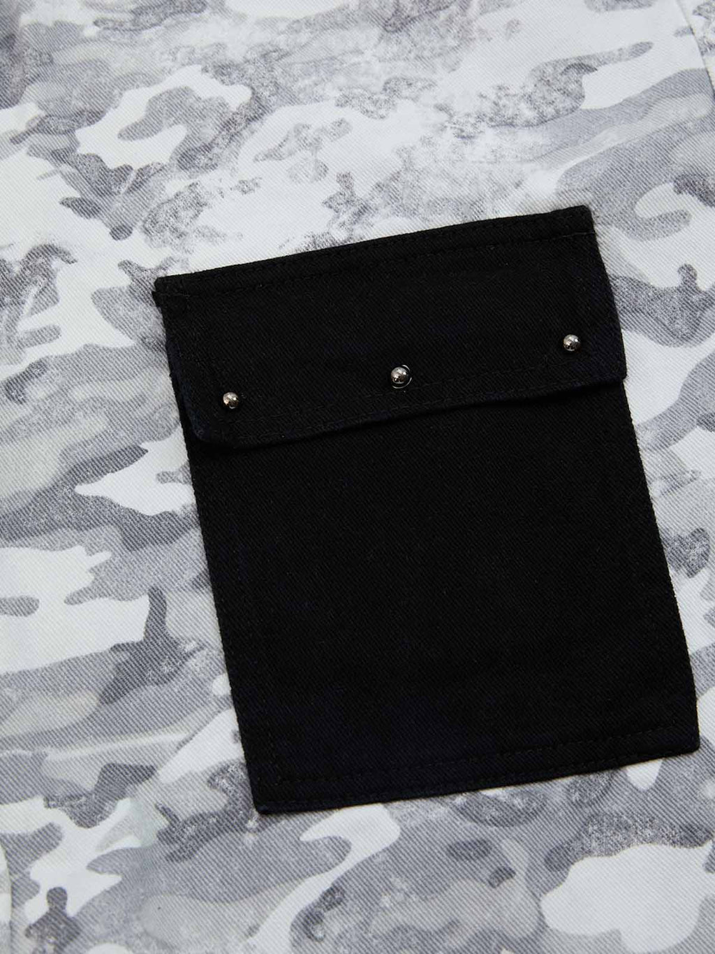 Camo Embroidered Double Waist Lace-Up Wide Leg Cargo Pants - 2599