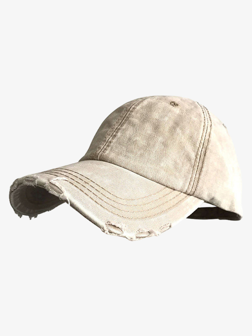 Washed Distressed Frayed Brim Baseball Cap