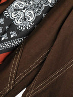Vintage Silk Scarf Tie Detail Barrel Jeans