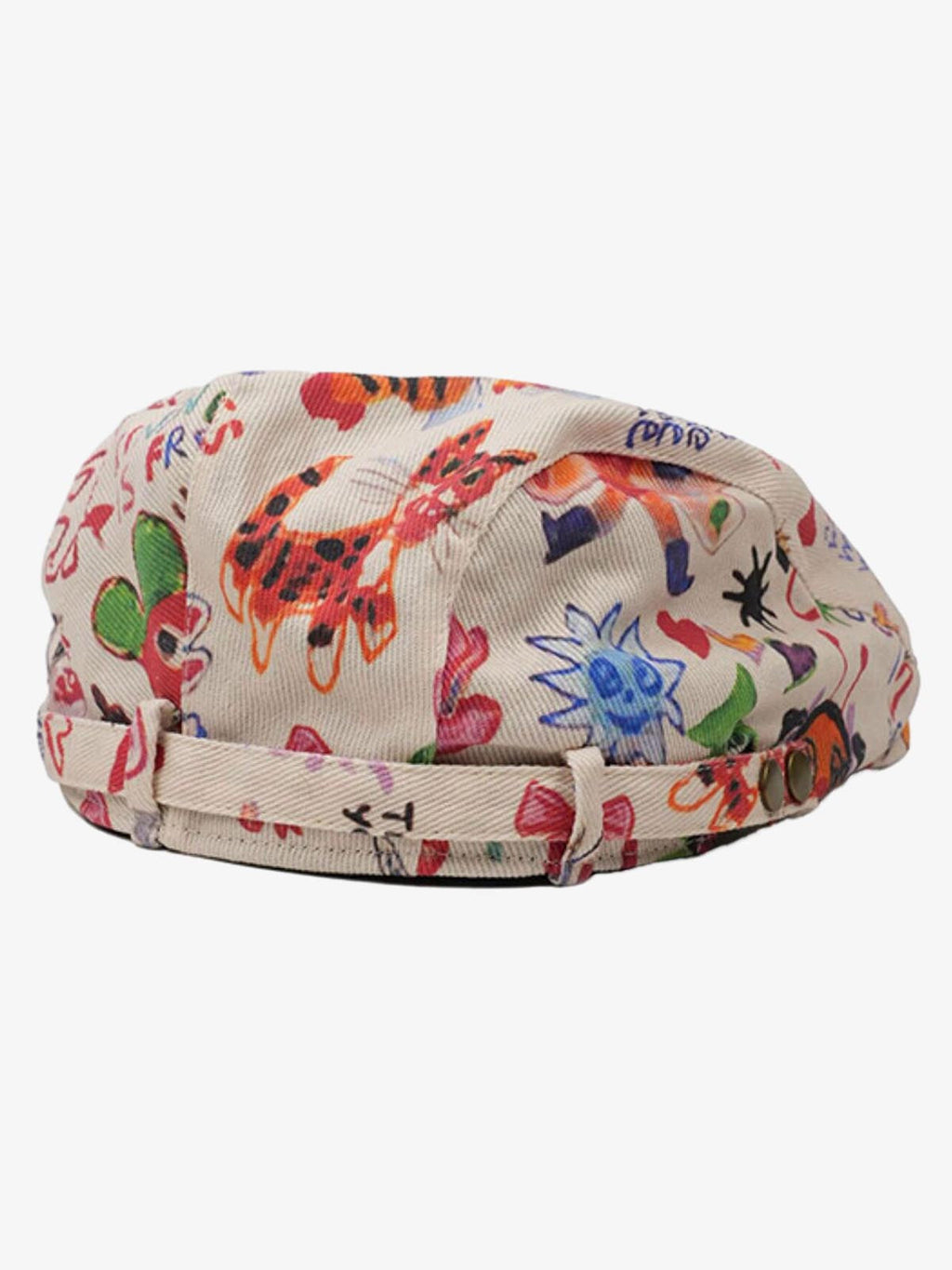 Graffiti Doodle Print Cotton Newsboy Cap