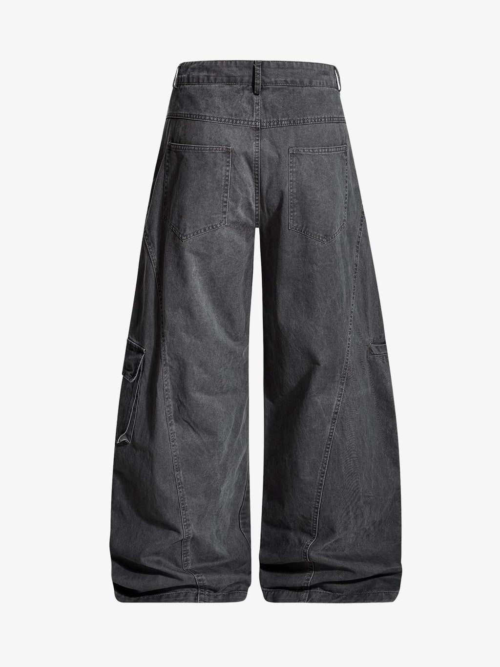 Washed Cargo Webbing Barrel Pants