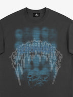 Dark Grid Skull Graphic T-Shirt
