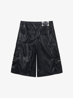 Faux Leather Cargo Jorts