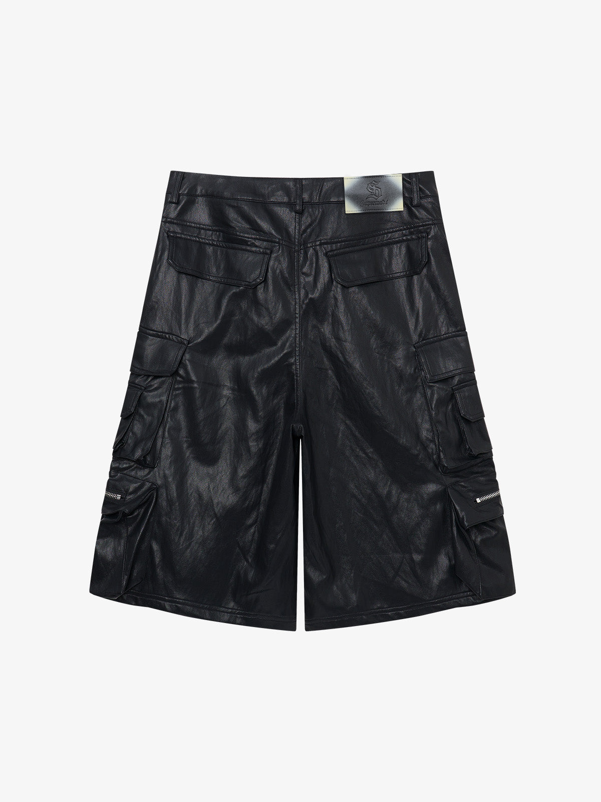 Faux Leather Cargo Jorts