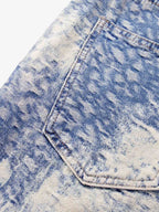 Cloud Texture Jacquard Effect Wide-Leg Jeans
