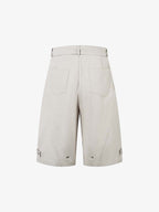 Belted Pleated Wide Leg Jorts