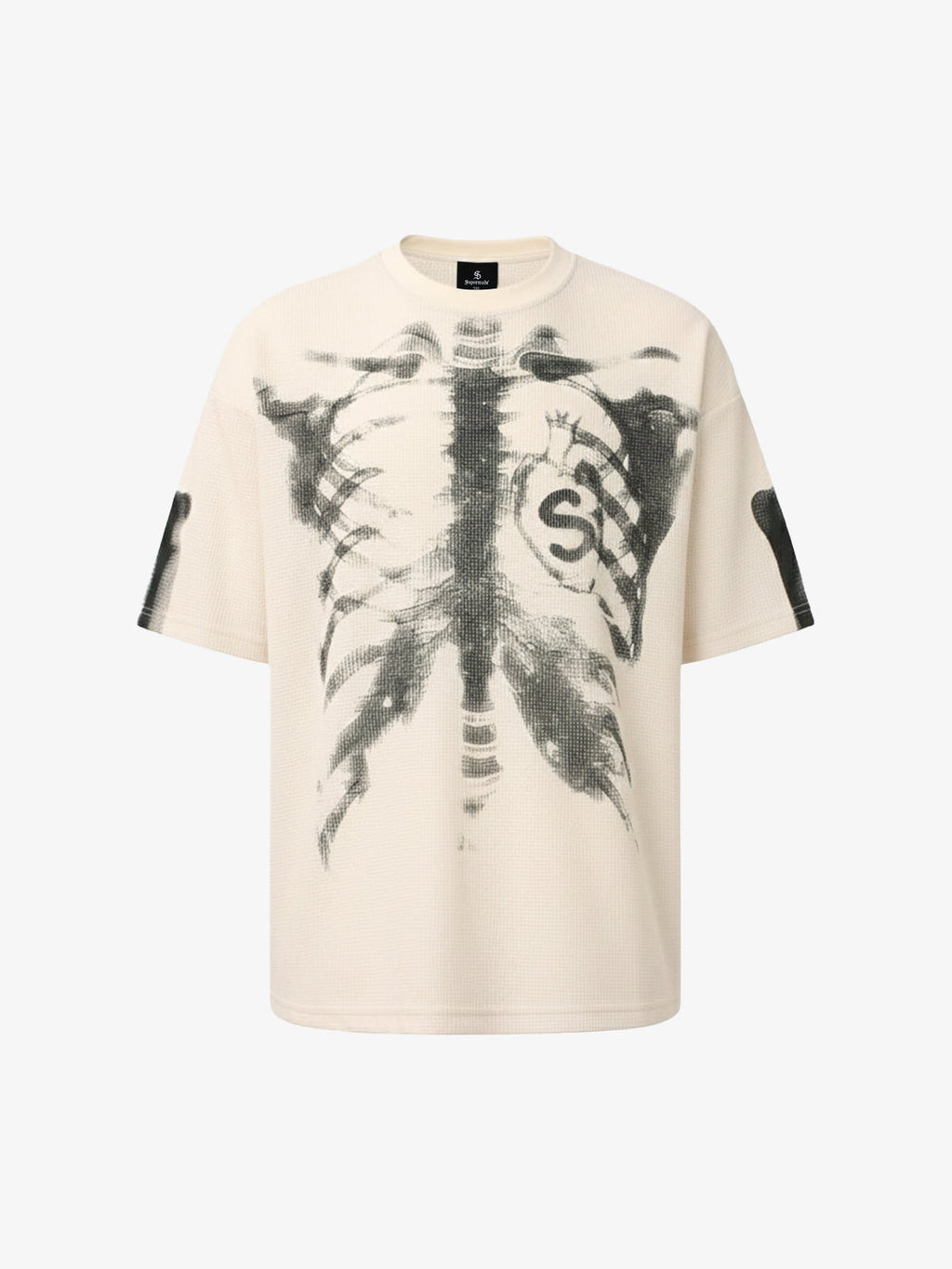 X-Ray Skeleton Graphic Waffle T-Shirt