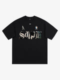 Gothic "SUPM" Soccer Graphic T-Shirt