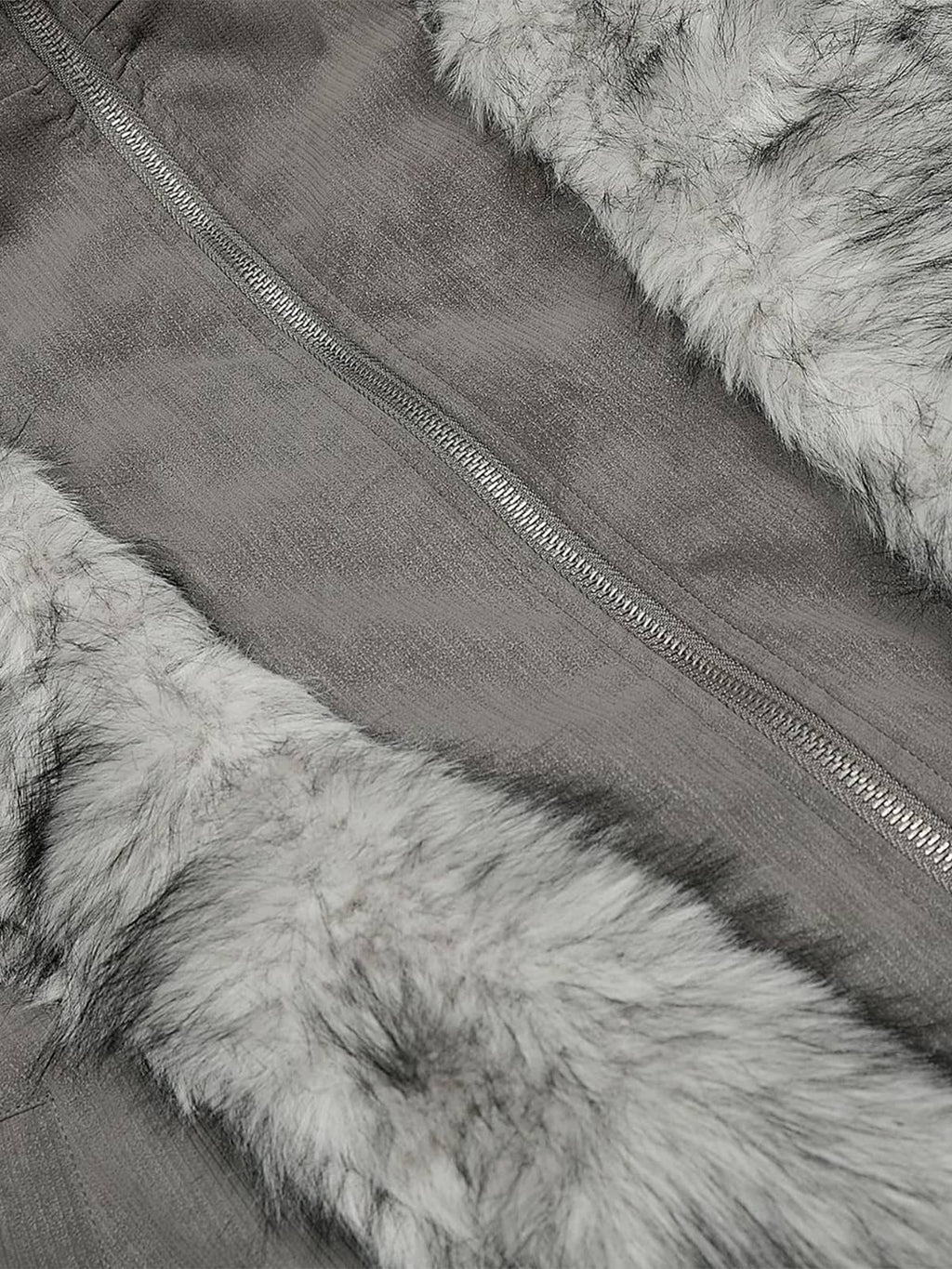 Vintage Dual-layer Collar Fleece-lined Zipper Jacket