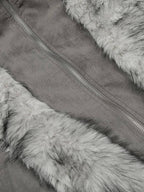 Vintage Dual-layer Collar Fleece-lined Zipper Jacket