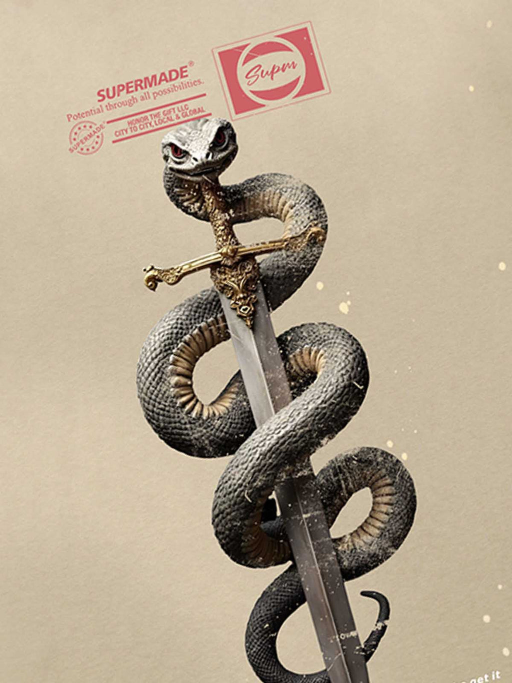Snake and Sword Graphic T-Shirt