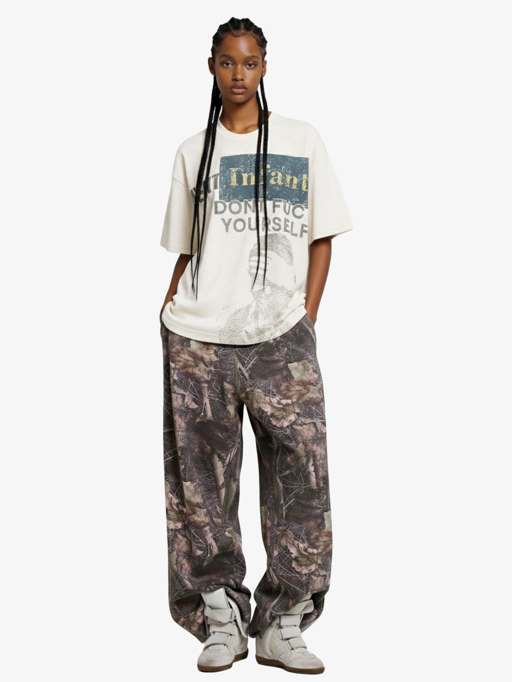 Statement Text Graphic Waffle T-Shirt
