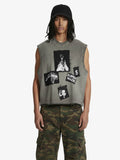 Ripped Graphic Patch Sleeveless Vest