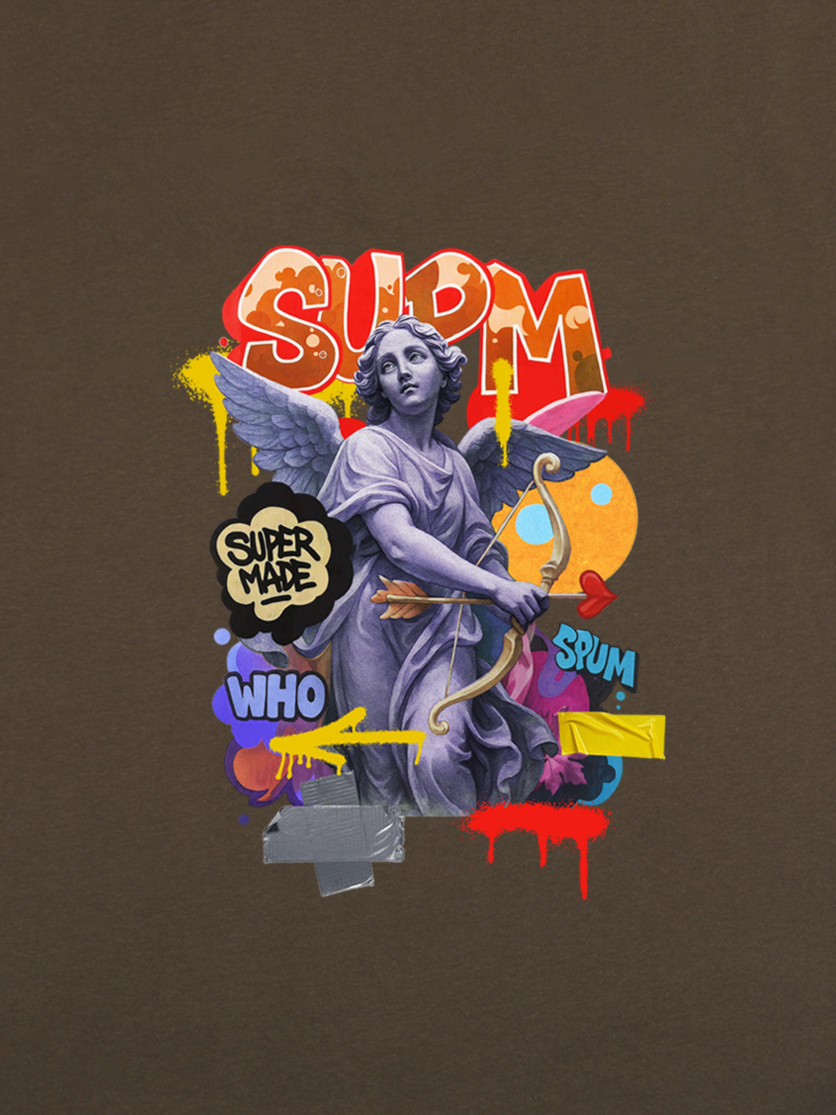 Retro Angel Statue Graffiti T-Shirt