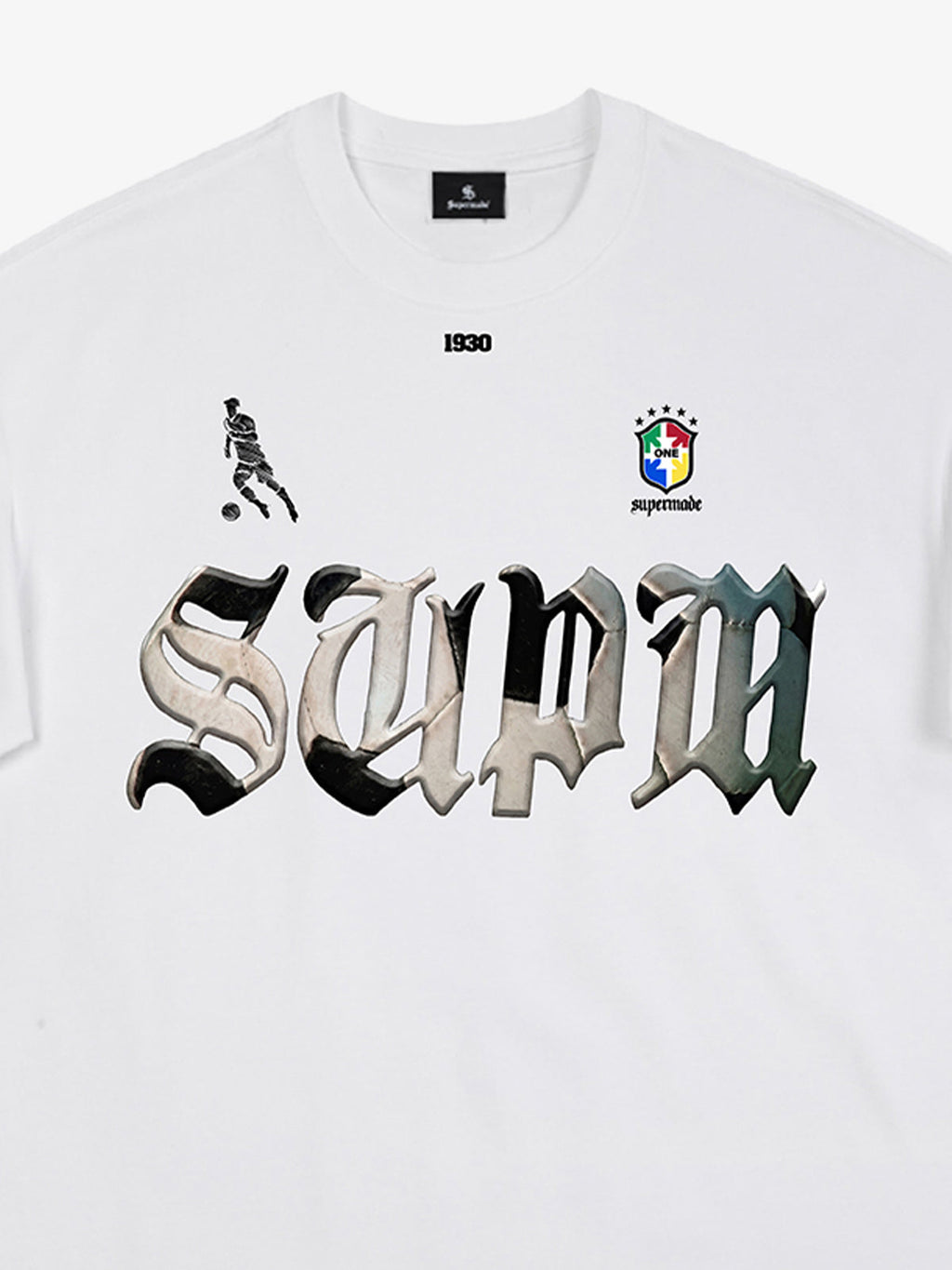 Gothic "SUPM" Soccer Graphic T-Shirt