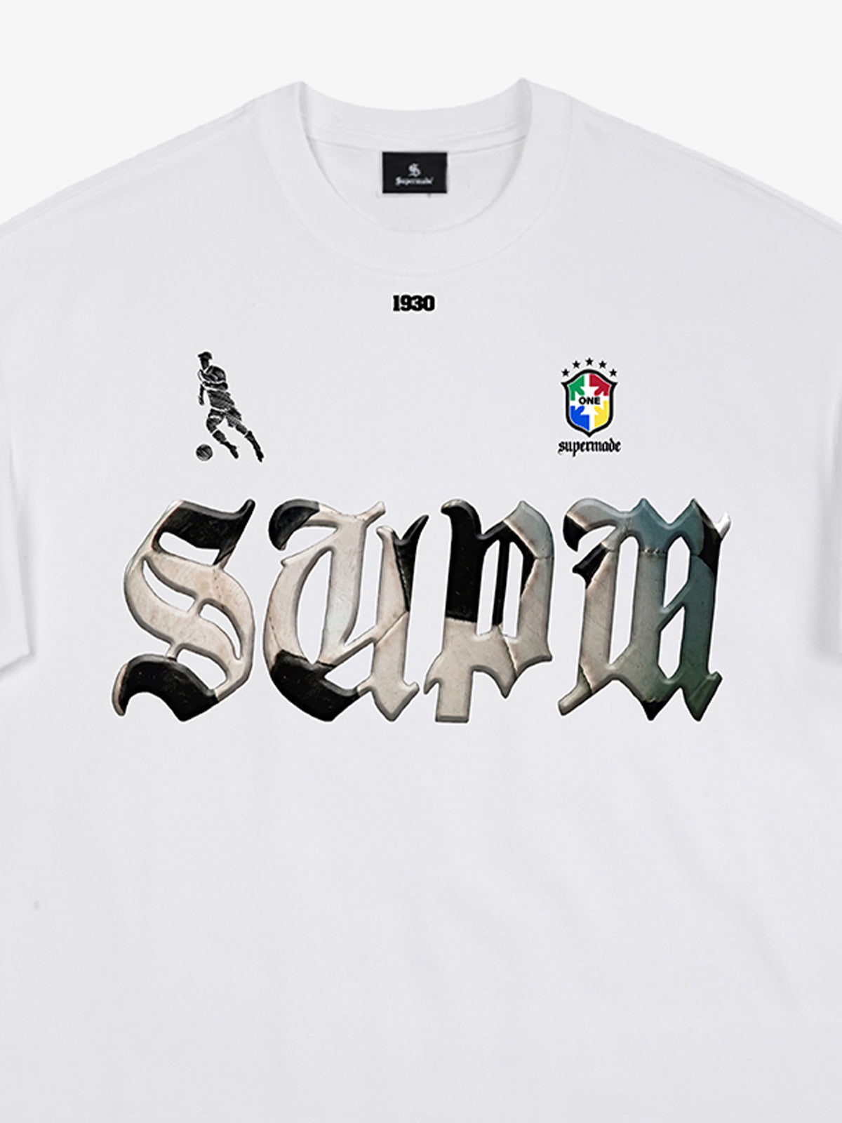 Gothic "SUPM" Soccer Graphic T-Shirt