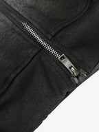 Distressed Studded Gradient Zip Up Hoodie
