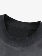 Vintage Gradient Spray Letter Print T-Shirt