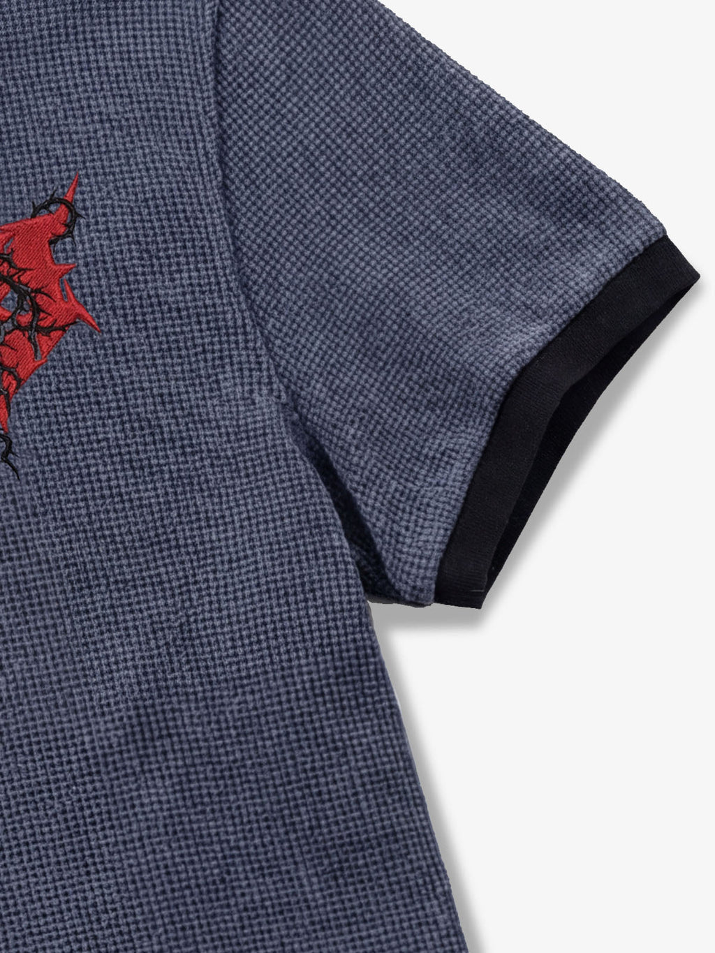 Embroidered Graphic Zip Polo Shirt