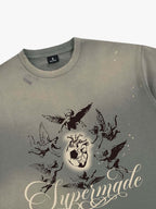 Distressed Angel Heart Soccer Graphic T-Shirt