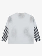 Grunge Graphic Distressed Cage Striped Long-Sleeve T-Shirt