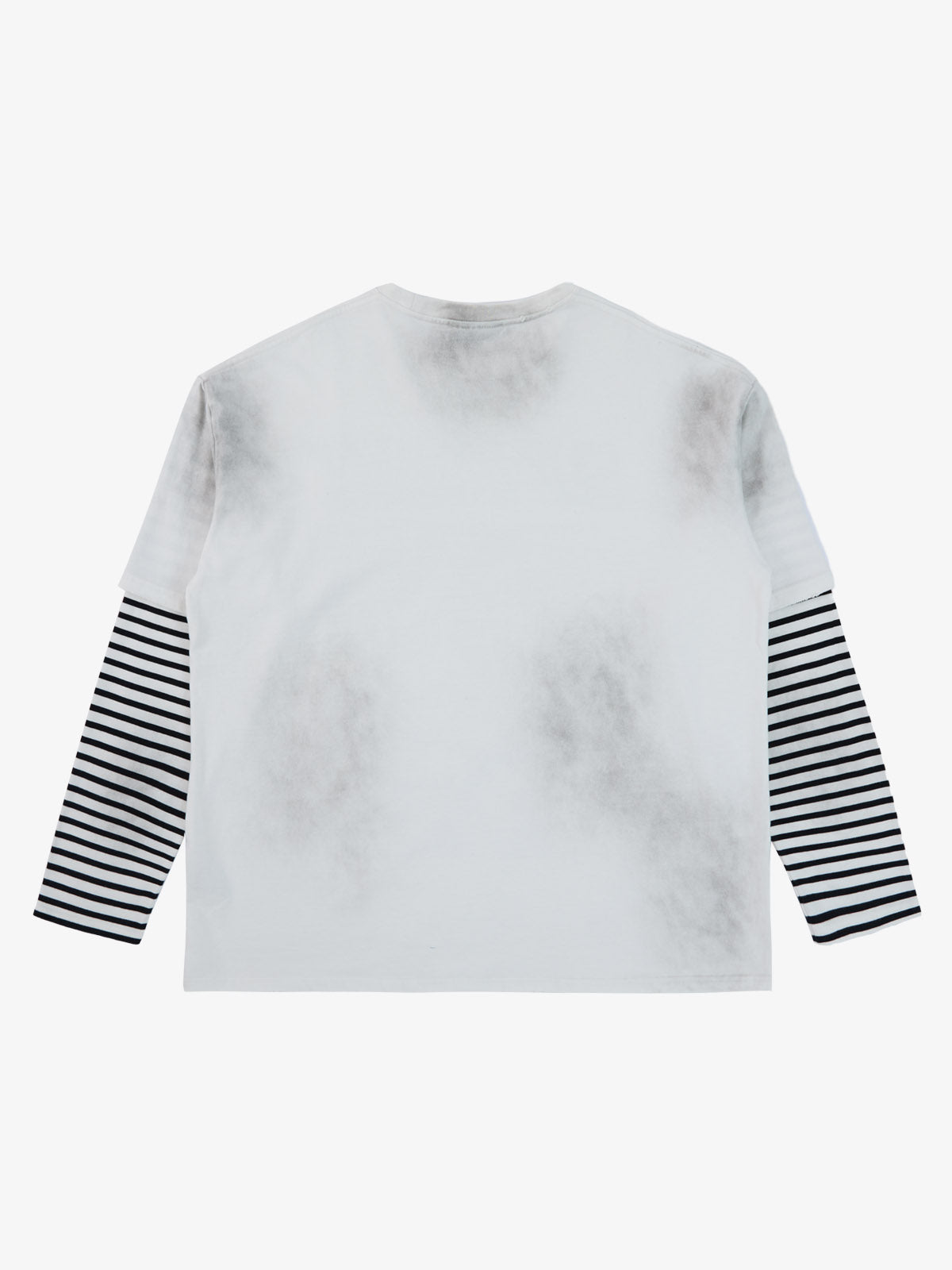 Grunge Graphic Distressed Cage Striped Long-Sleeve T-Shirt