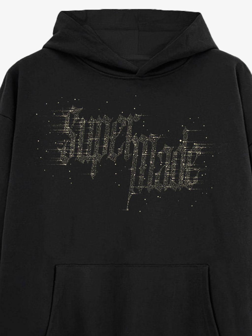 Rhinestone Distressed Letter Graphic Hoodie