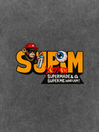 SUPM Trendy Hip-Hop Monkey Graffiti Font T-Shirt