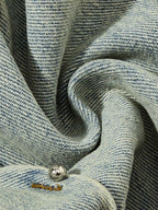 Vintage Washed Rivet-Detailed Wide Leg Jeans