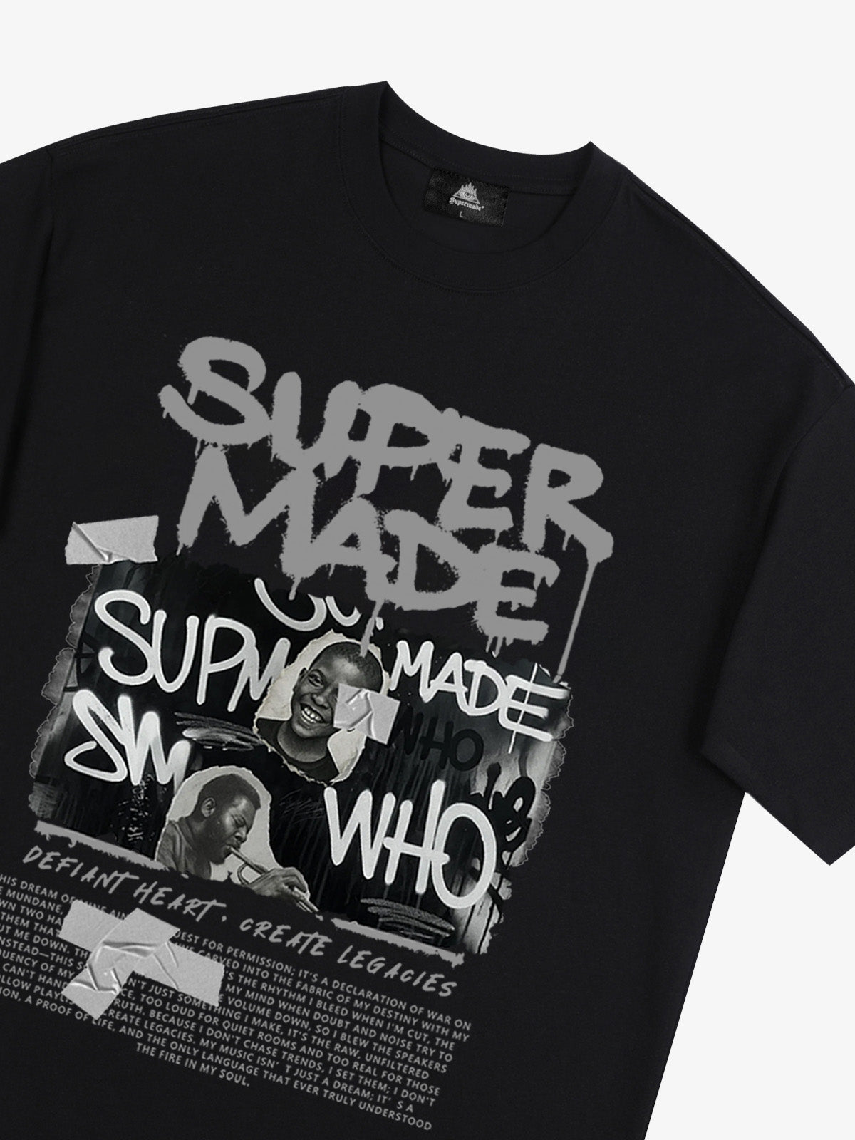 Streetwear Graffiti Character Collage Graphic T-Shirt