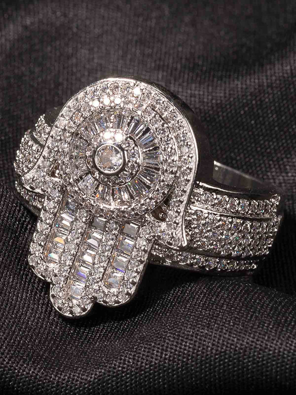 Zircon Palm Statement Ring