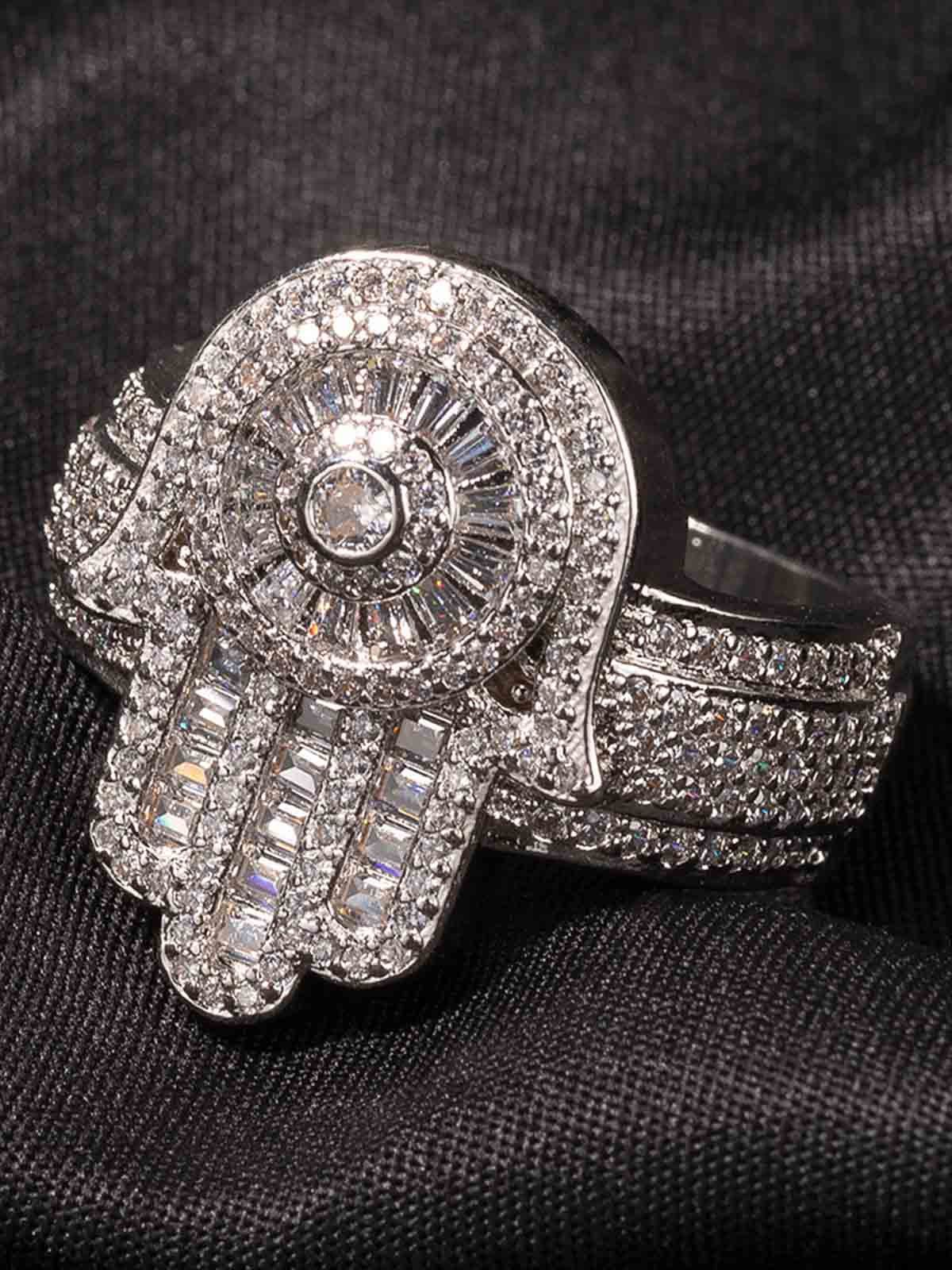 Zircon Palm Statement Ring