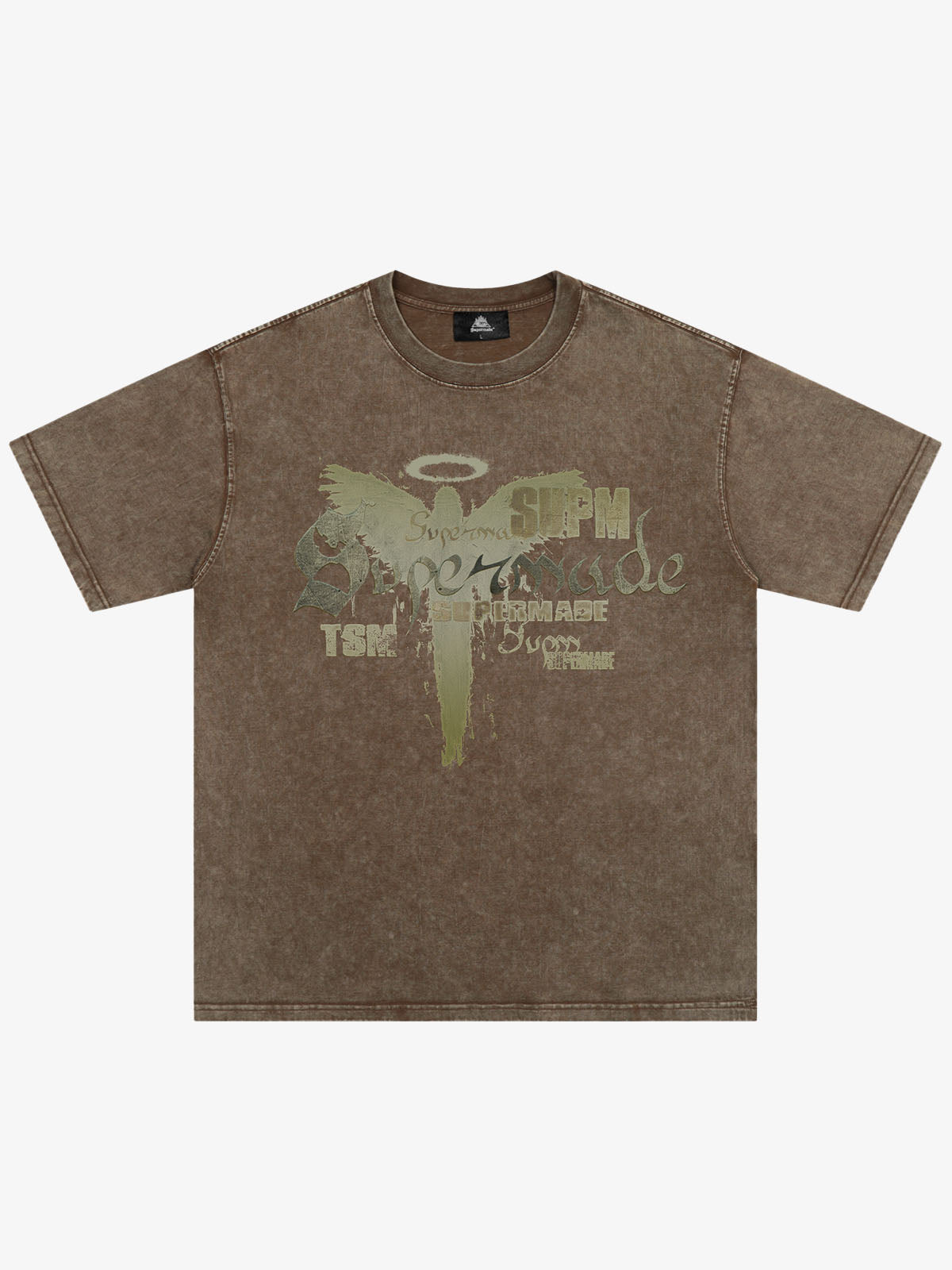 Distressed Washed Gothic Angel Graphic T-Shirt