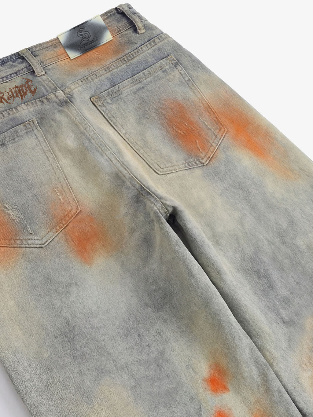 Distressed Paint Washed Wide Leg Pants