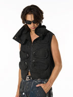 Heavy-Duty Multi-Pocket Multi-Zipper Vest