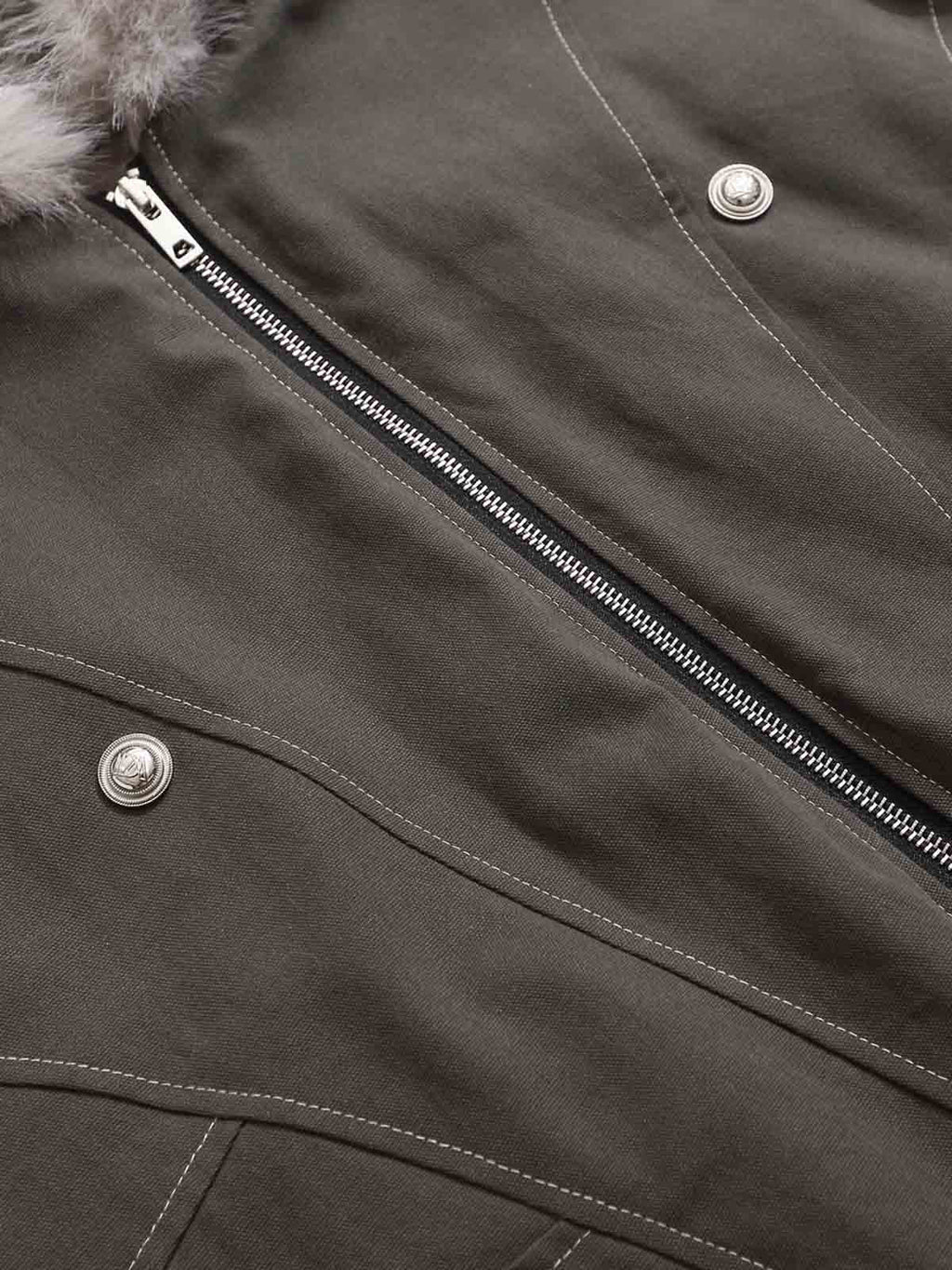 Faux Fur Hooded Padded Bomber Jacket
