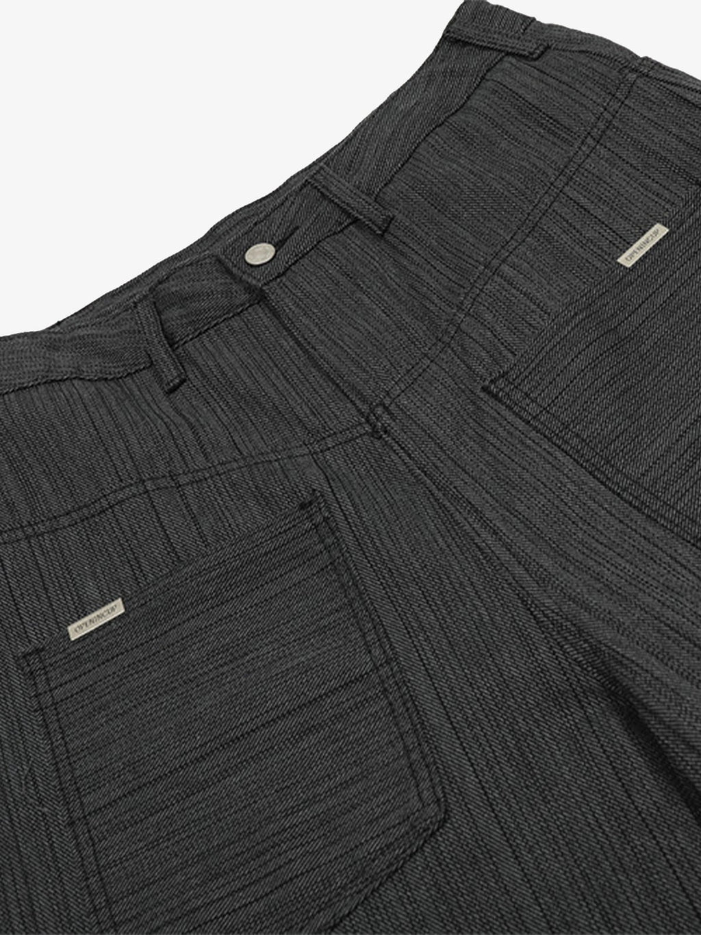 Striped Textured Reverse Pocket Pants