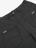 Striped Textured Reverse Pocket Pants
