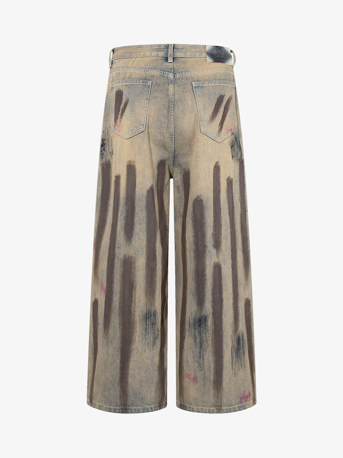 Retro Washed Brushstroke Baggy Jeans