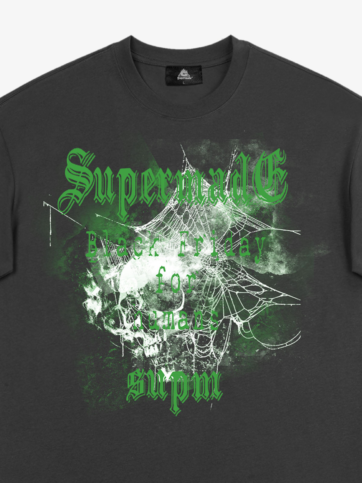 Gothic Skull Spiderweb Graphic T-Shirt